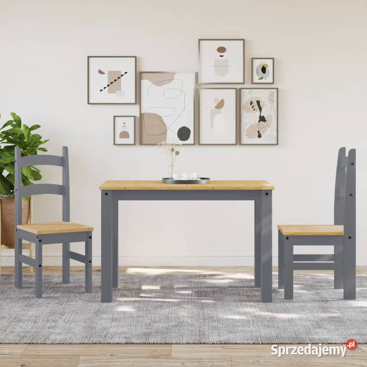 Krzesła stołowe 2 szare 40x46x99 drewno sosnowe Warszawa