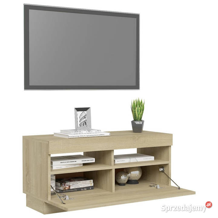 Szafka TV z oświetleniem LED dąb sonoma 80x35x40