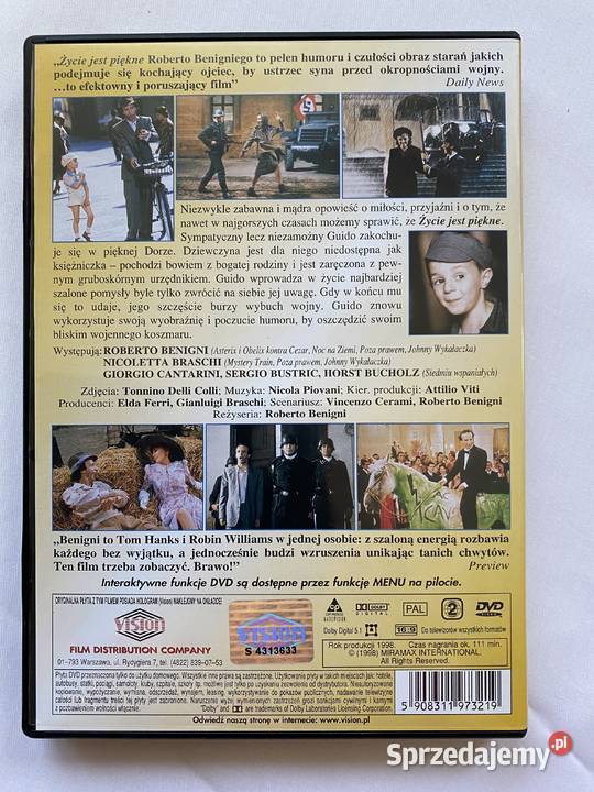 Zycie jest pieknefilm na plycie DVD Lublin