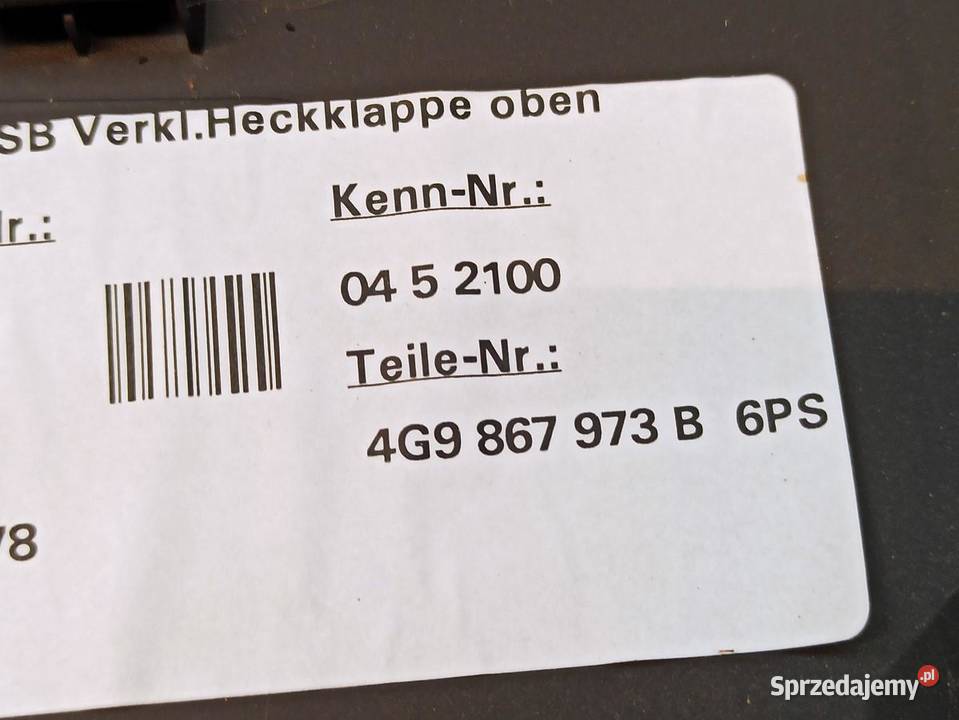 AUDI A6 C7 OSŁONA KLABY BAGAŻNIKA AVANT