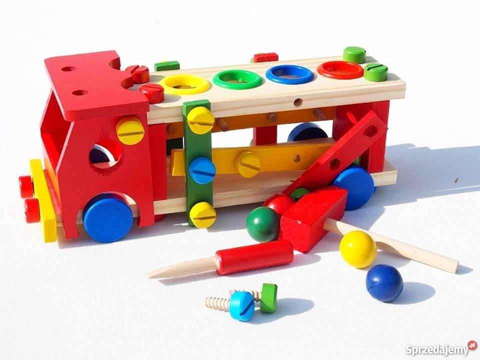 drewniana CIĘŻARÓWKA EDUKACYJNA DUŻY samochód Śleszowice