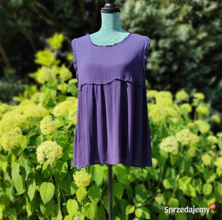 Bluzka Reserved 44 babydoll granatowa strzępiona zachodniopomorskie Szczecin