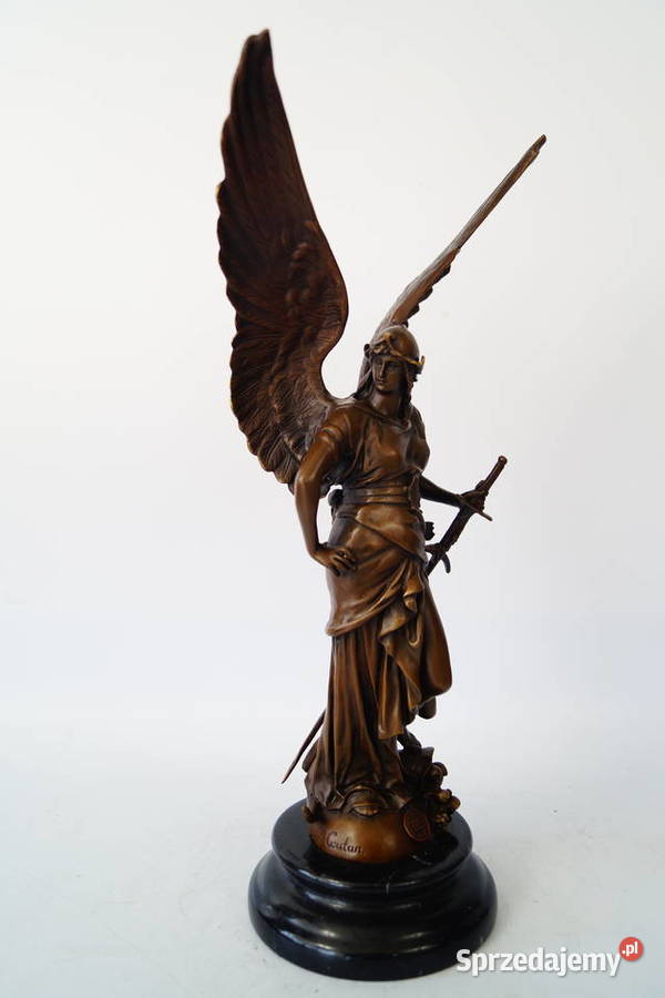 Archanioł z mieczem piękna figura z brązu rzeźba Gizałki