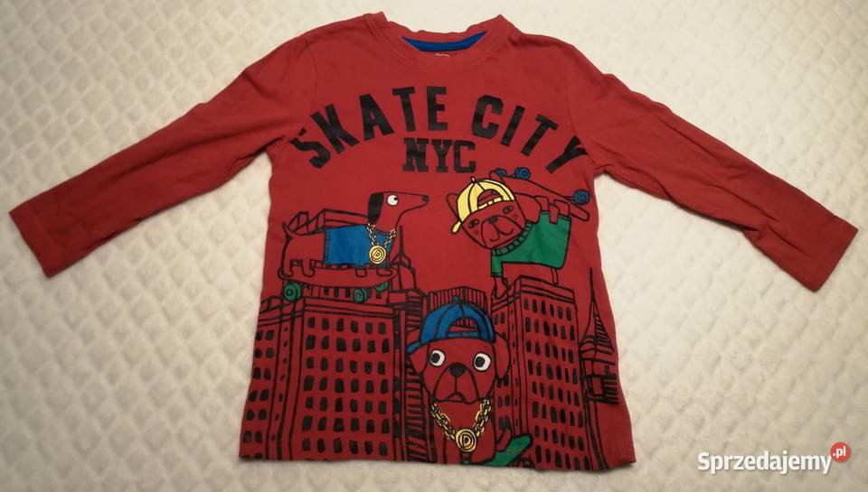 Koszulka chłopięca długi rękaw 104 Skate Pieski sprzedam