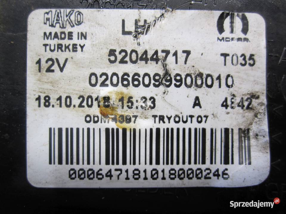 FIAT DOBLO 17r lampa lewa tył 52044717 osobowe Kielce sprzedam