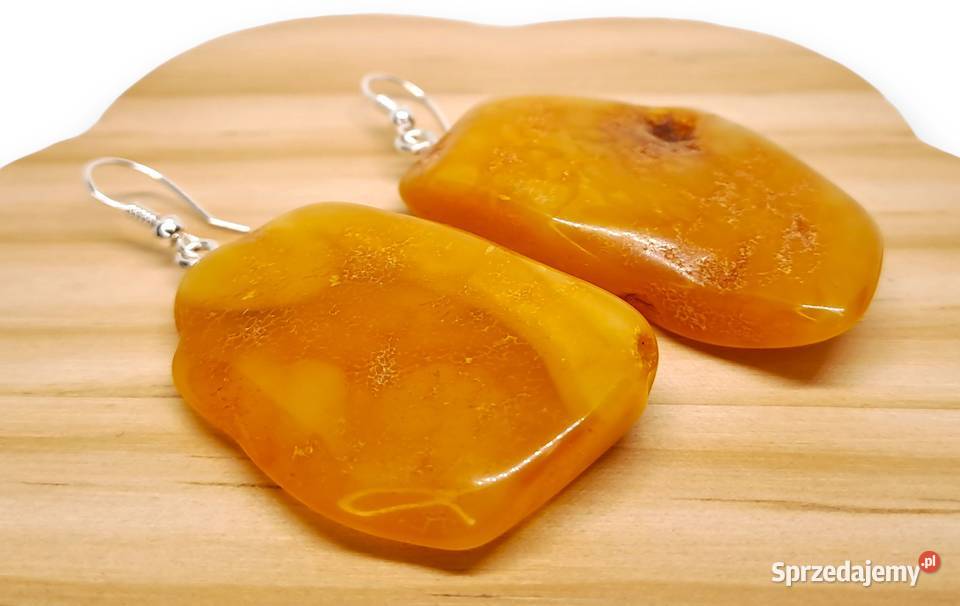 Kolczyki z BURSZTYNU bursztyn bałtycki bryłki