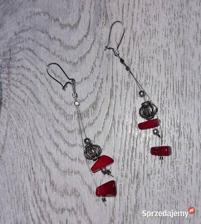 Kolczyki damskie wiszące kamienie Łódź