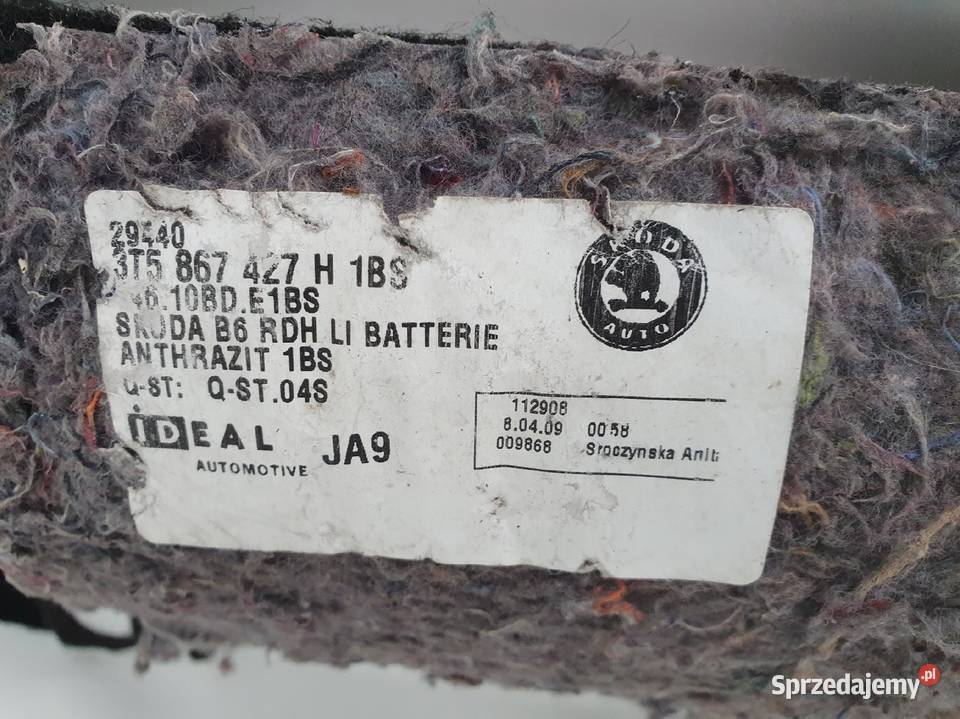 Skoda Superb II HTB LEWY BOCZEK BAGAŻNIKA Rudka