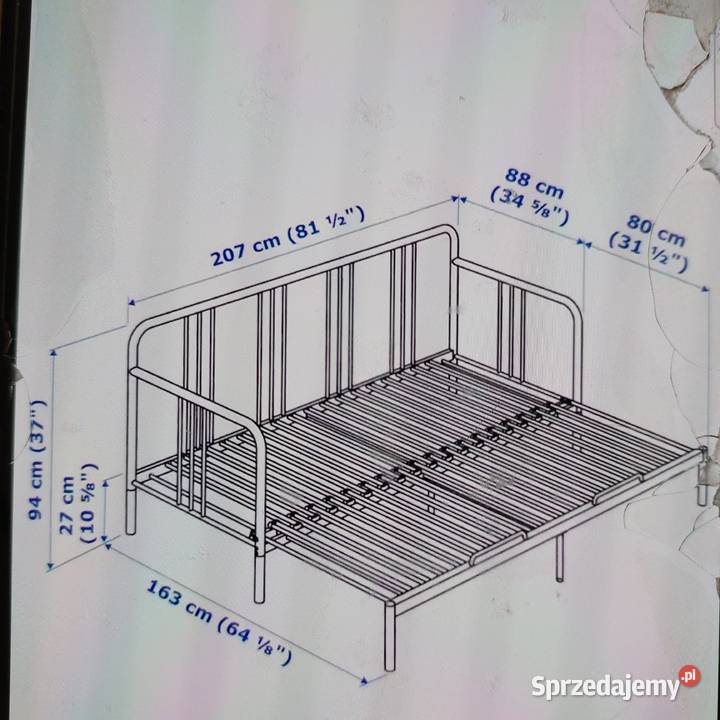Łóżko metalowe z Ikei Rosochackie