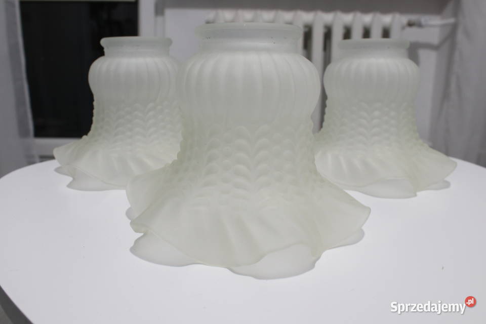3 stary biały klosz do lampy tulipan Wrocław sprzedam