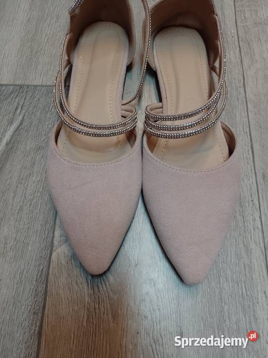 4243 Różowe pudrowe baleriny wieczorowe NOWE 27cm małopolskie