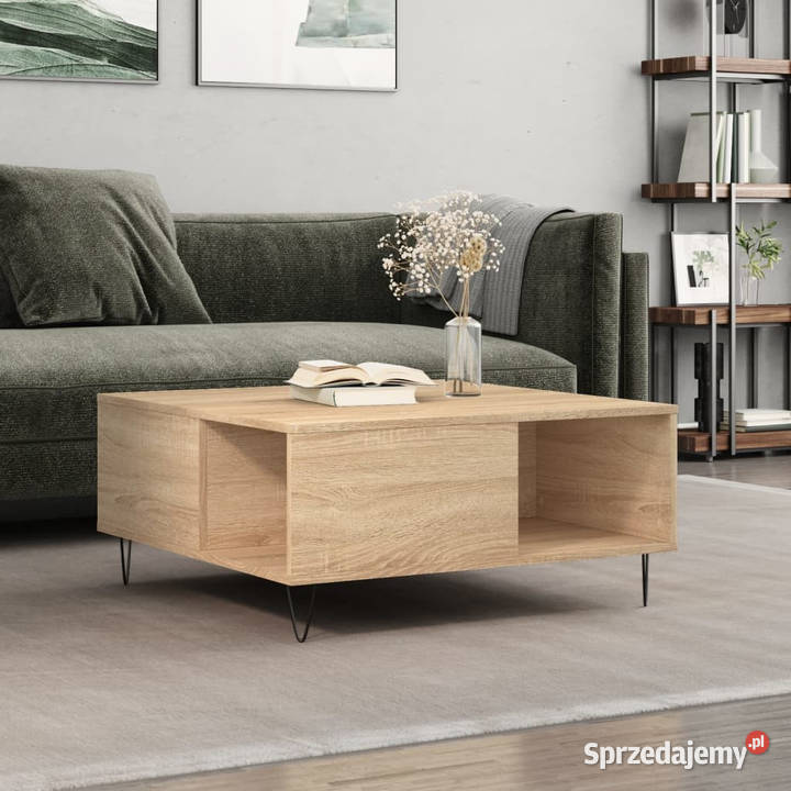 Stolik kawowy dąb sonoma 80x80x365 materiał Warszawa