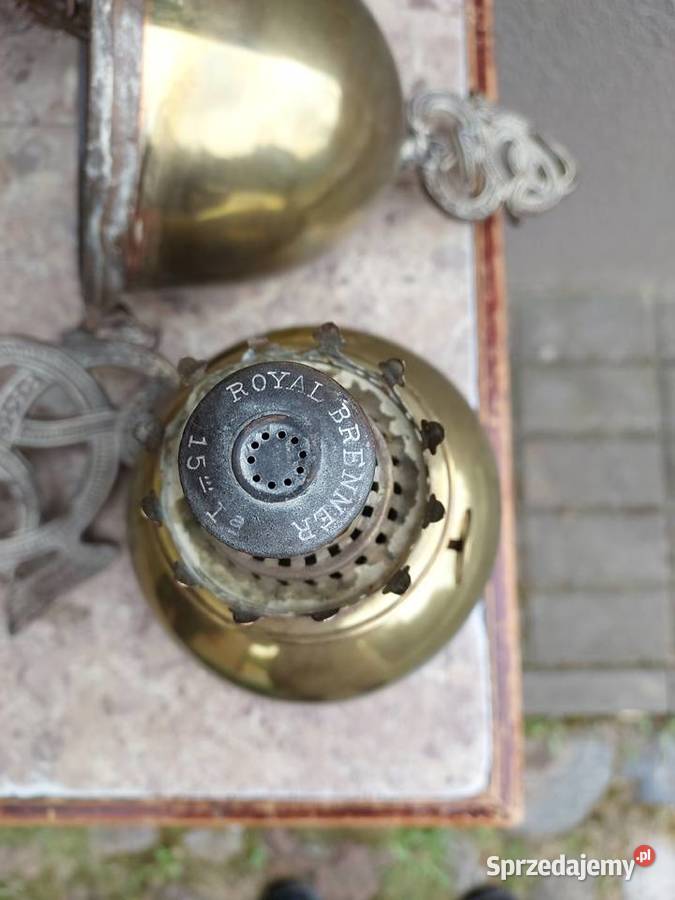 Zabytkowa lampa naftowa sufitowa secesja