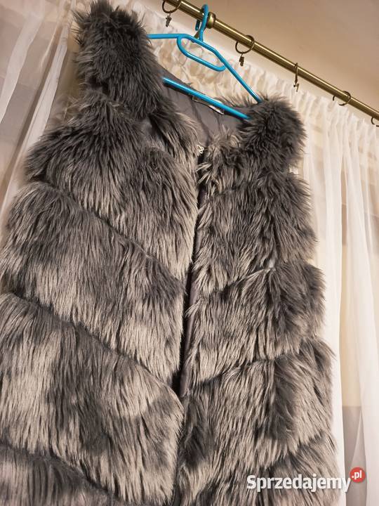 Damska Futrzana Kamizelka Bezrękawnik Faux Fur Suwałki