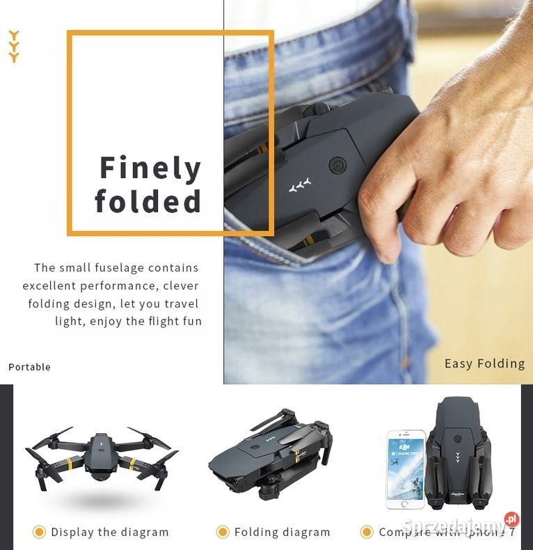 DRON EACHINE E58 20MPx KLON DJI MAVIC 1 BATERIA Kościan