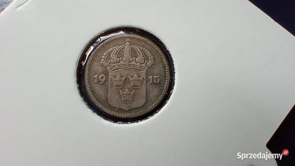 Stare monety 10 ore 1913 Szwecja srebro Lesko