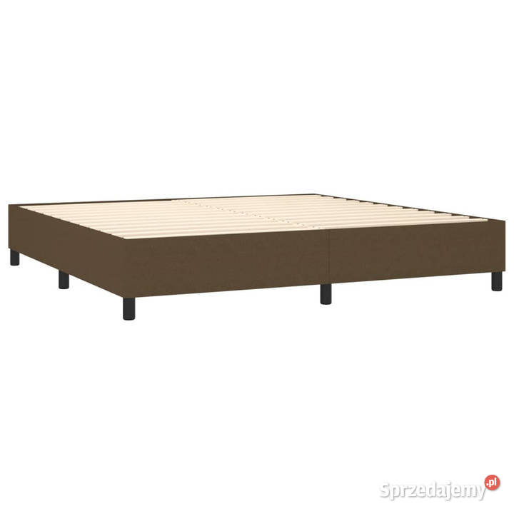 Łóżko kontynentalne z materacem brązowe tkanina 128cm sprzedam