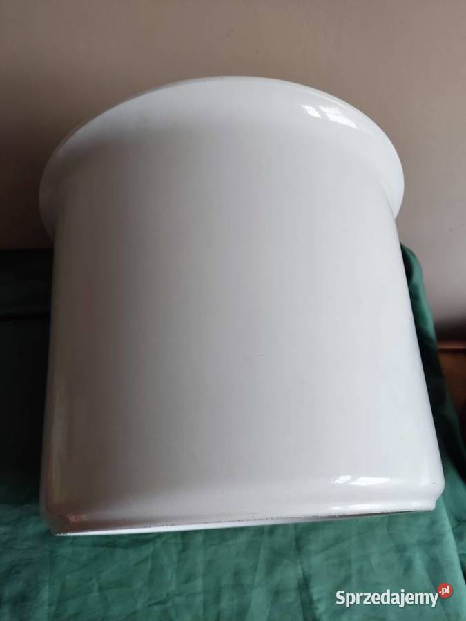 Donica doniczka ceramiczna duża biała fi 36 Głuchołazy sprzedam