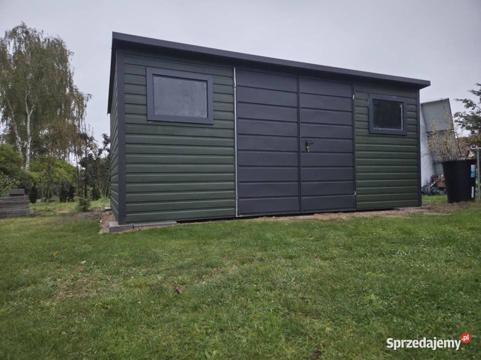SCHOWEK DOMEK OGRODOWY 6x4m brama 2x okno