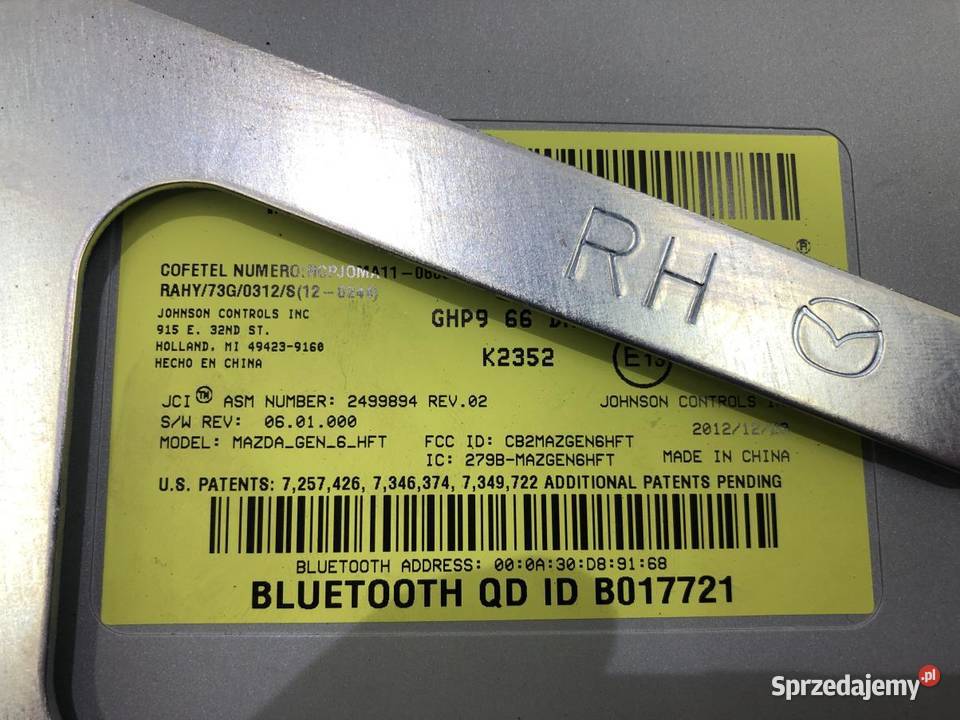 MODUŁ BLUETOOTH GHP966DH0F MAZDA 6 III GJ