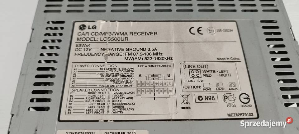 Używane radio samochodowe LG LCS5600UR USB MP3 sprzedam