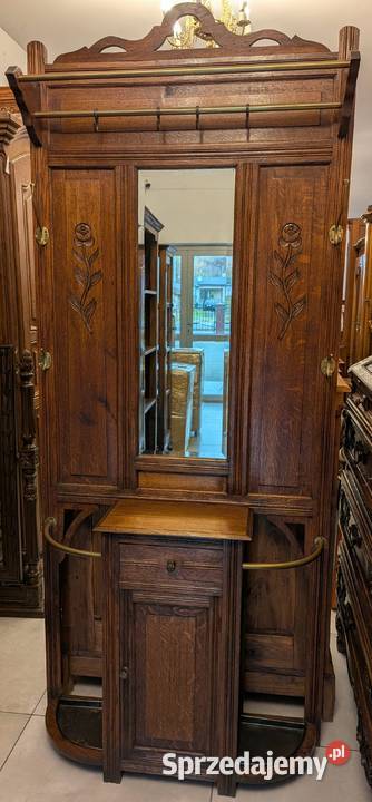 Piękna dębowa garderobawieszak secesyjnysklep Dąbrowa Górnicza