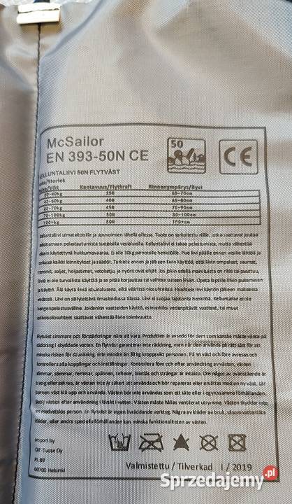 Nowa kamizelka asekuracyjna McSailor kapok Jasień sprzedam