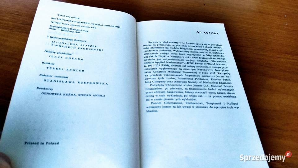 Sześć wykładów nowoczesnej filozofii przyrody C Gdańsk