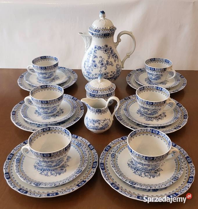 Oscar Schaller Bawaria China Blau serwis 6 osób Szczecin sprzedam