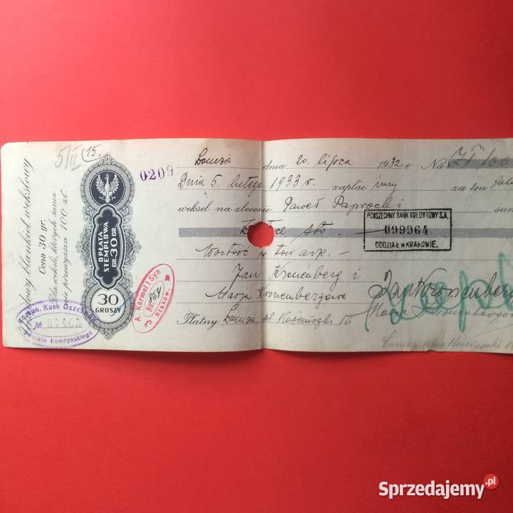 1537 Weksel Wystawiony W Łomży 34 zachodniopomorskie