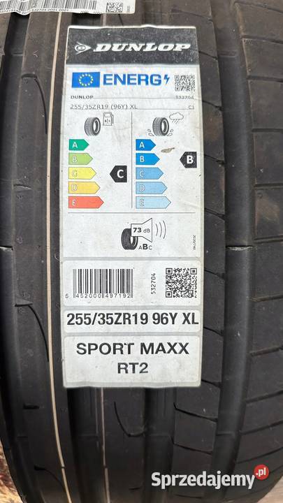 1x DUNLOP 25535R19 96Y Sport Maxx RT2 XL letnia całoroczne lubuskie