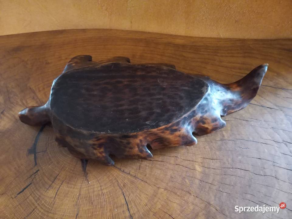 Patera drewniana rzeźbiona w kształcie liścia Lipno sprzedam