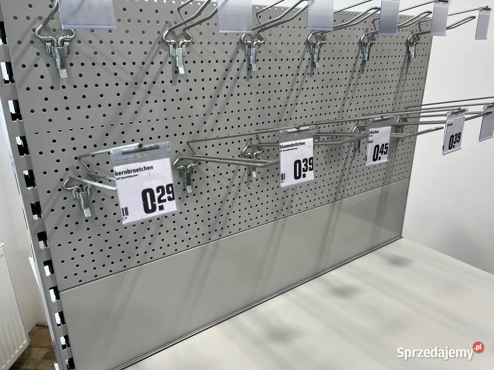 Regał przyścienny sklepowy metalowy regały szare Sklep Ostrołęka sprzedam