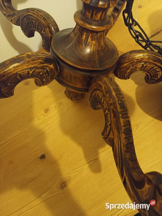 Żyrandol drewniany Brzeg