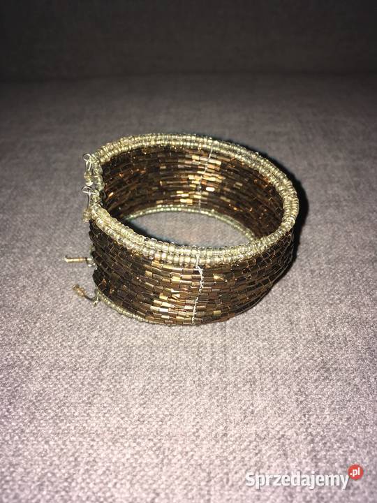 Nowa brązowa błyszcząca bransoletka koraliki Zegarki i Biżuteria Nisko