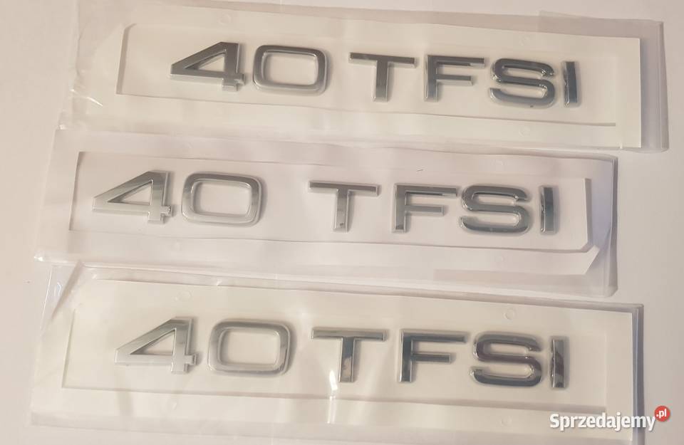 NOWY klejany znaczek 40 TFSI emblemat srebrny Zamość
