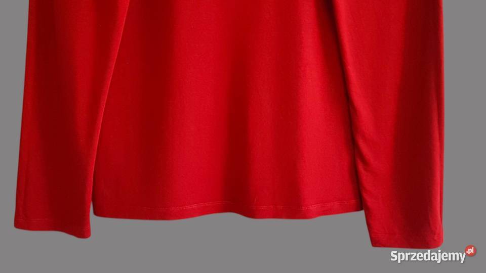Damska czerwona bawełniana bluzka z długim Chrzanów
