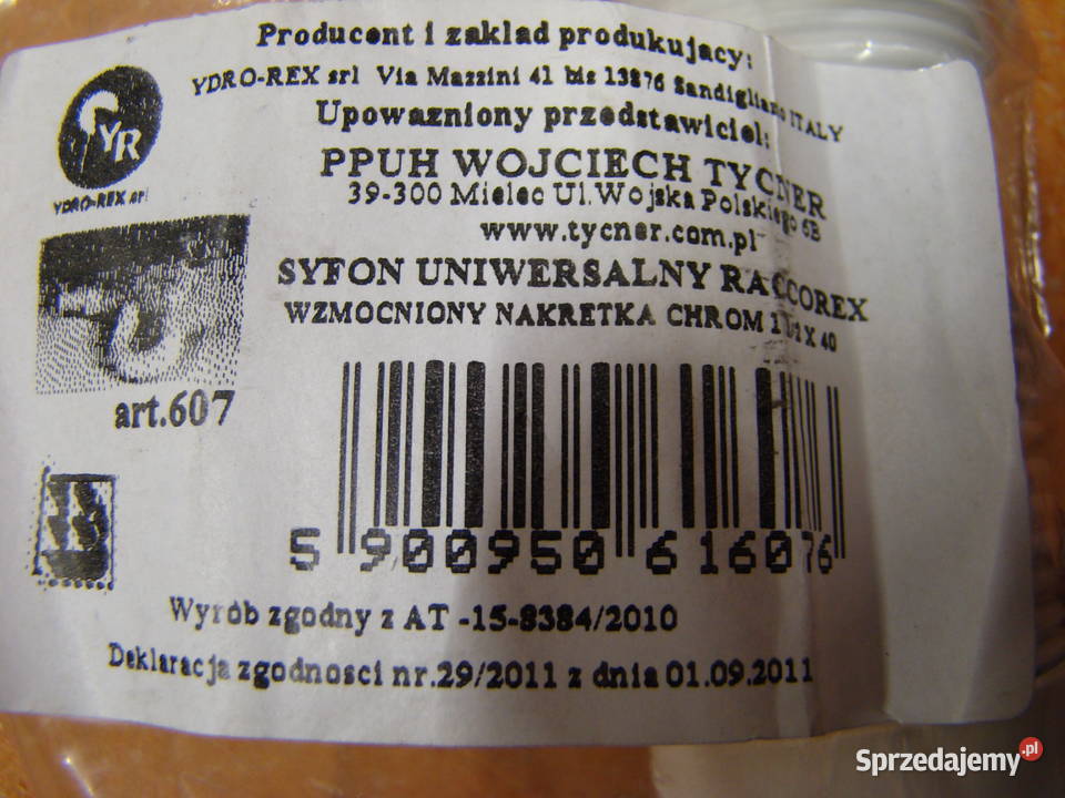 Syfon uniwersalny WZMOCNIONY TYCNER 32 mm i 40 Bielsko-Biała