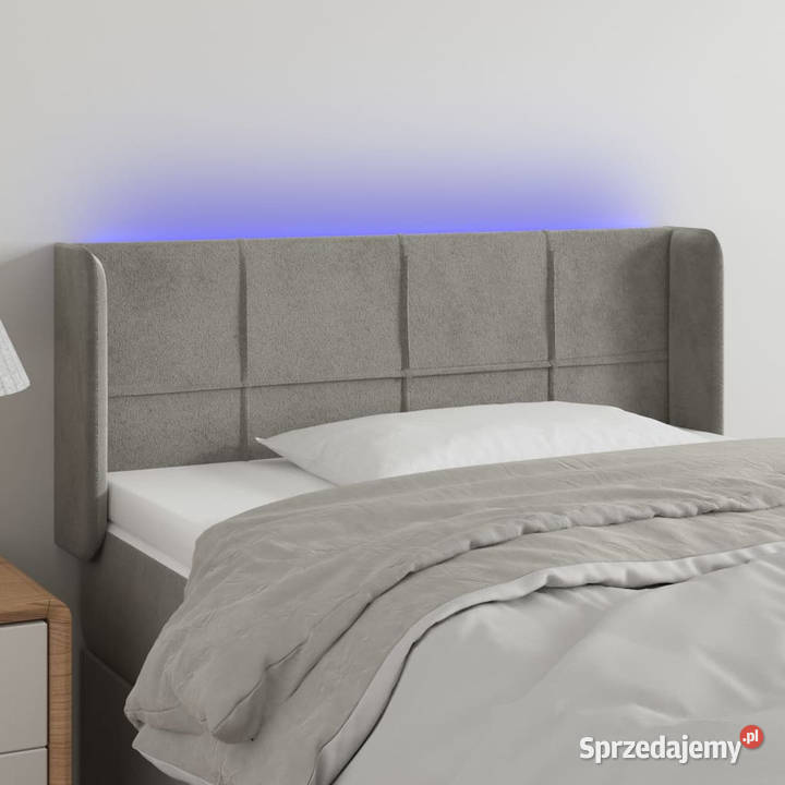 Zagłówek do łóżka z LED jasnoszary 93x16x7888 Warszawa