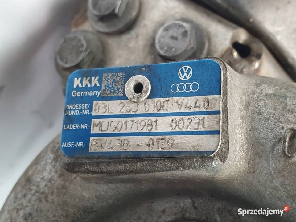 TURBOSPRĘŻARKA VW Golf V 20 TDI 03L253010C V440 osobowe Turbosprężarki sprzedam
