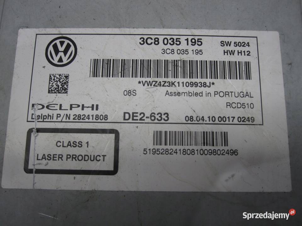 VOLKSWAGEN TIGUAN I 10r radio CD ekran 3C8035195 osobowe Motoryzacja Kielce