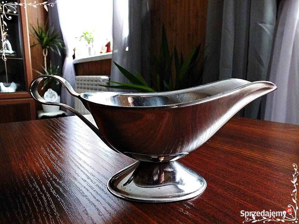 Stara metalowa sosjerka z PRL Chromowana stal Żary sprzedam