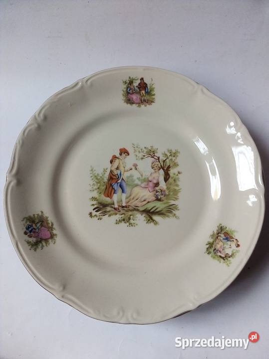 5 dużych talerzy miłość wiedeńska porcelit