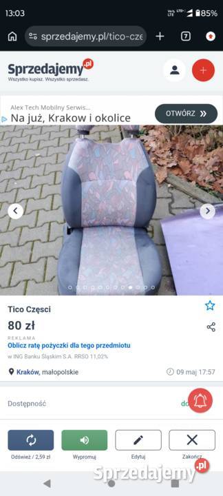 TICO Fotel przedni prawy pasażera stan osobowe