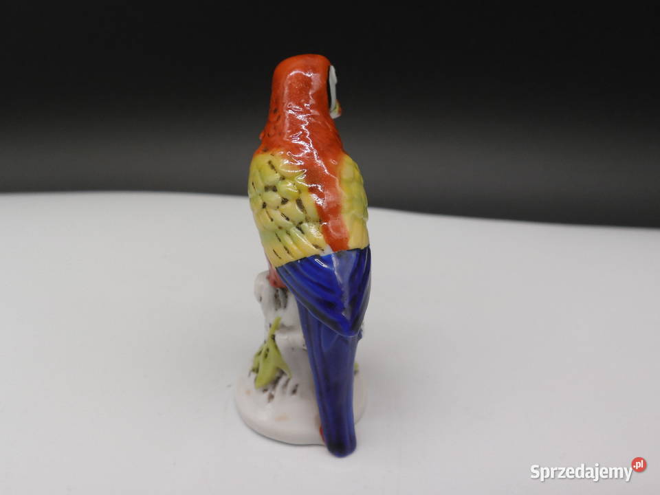 Stara porcelanowa figurka PAPUGA ARA Raszków
