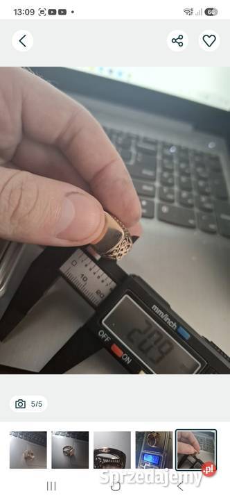 Sygnet męski 583 złoty 21mm Głogówek