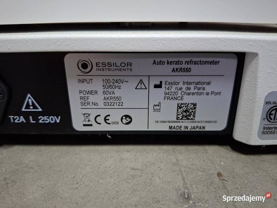 Foropter ESSILOR VISION R800 z wyposażeniem 8640 Zdrowie