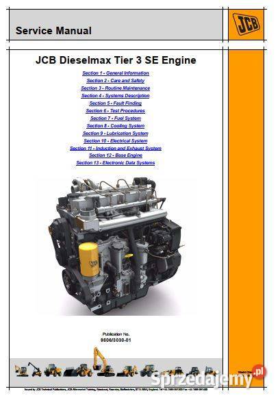 JCB DieselMax Tier 3 silnik instrukcja naprawy Kielce
