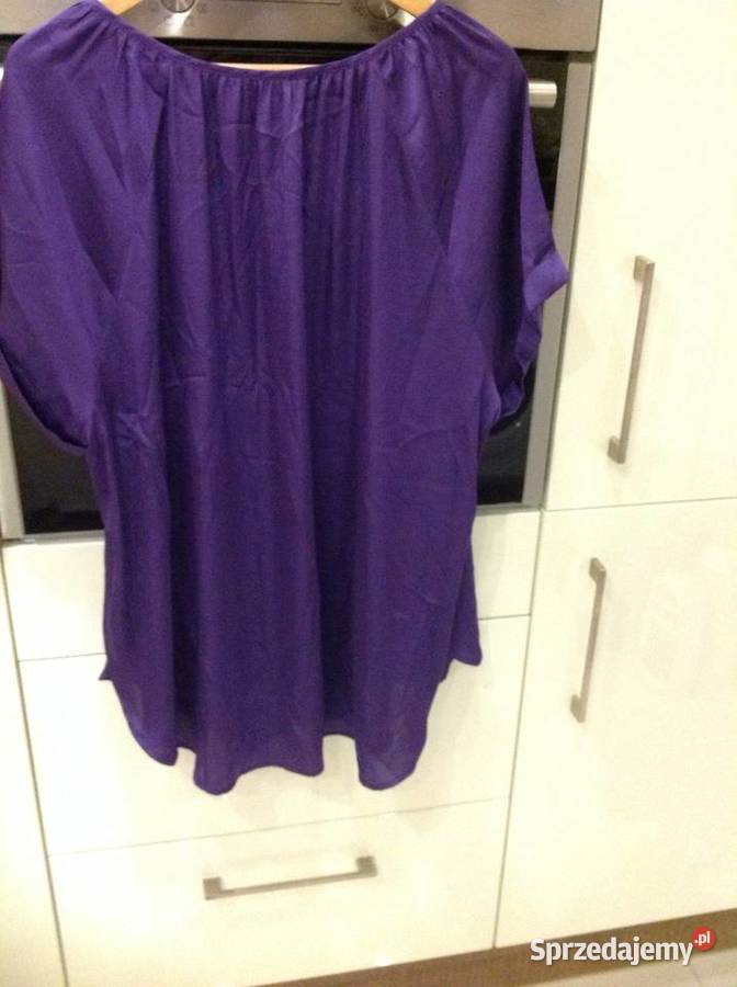 Bluzka Satynowa Damska HM 54 XXL Fioletowa Nowa Sól