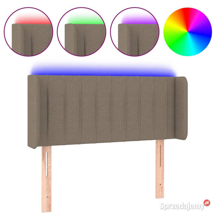 Zagłówek do łóżka z LED taupe 83x16x7888 tkanina Warszawa sprzedam